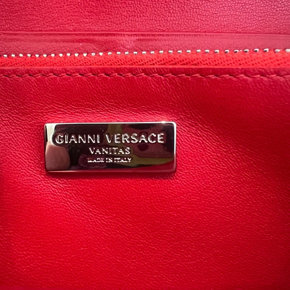 Versace red stud  quilted wallet - Picture 7 of 7